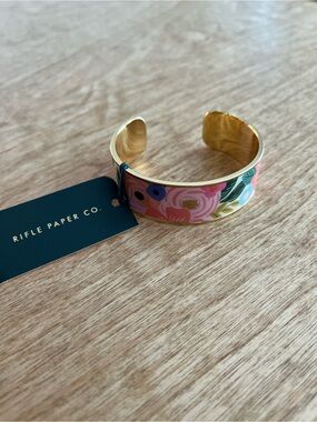 Cuff Bracelet 🌸 Garden Party Rifle Paper Co pattern | gold-plated